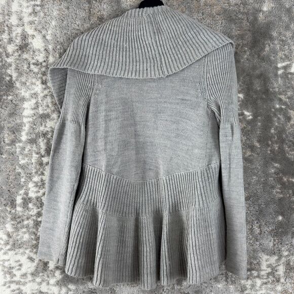 Design History Size XS Ribbed Open Front Cardigan Sweater Gray Long Sleeve - Picture 3 of 6